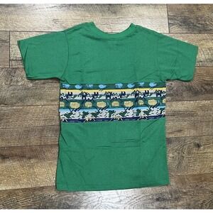 Vintage 80s Outdoor‎ Nature Wilderness Mesh Pannel T-Shirt Green Small USA Made